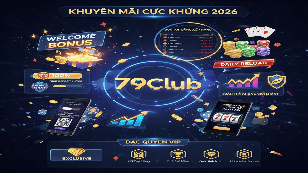 Top khuyến mãi game bài đổi thưởng mới nhất 2026 79Club